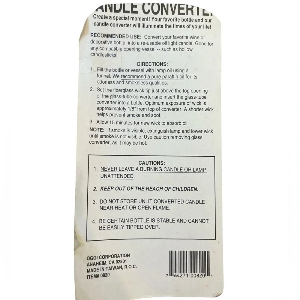 Oggi 3-Pack Candle Converters Fiberglass Wick Oil Lamp
